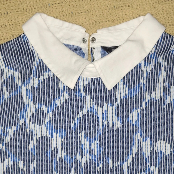 BCBGMaxAzria Blue Collared Peplum Top - Size M - Picture 4 of 7